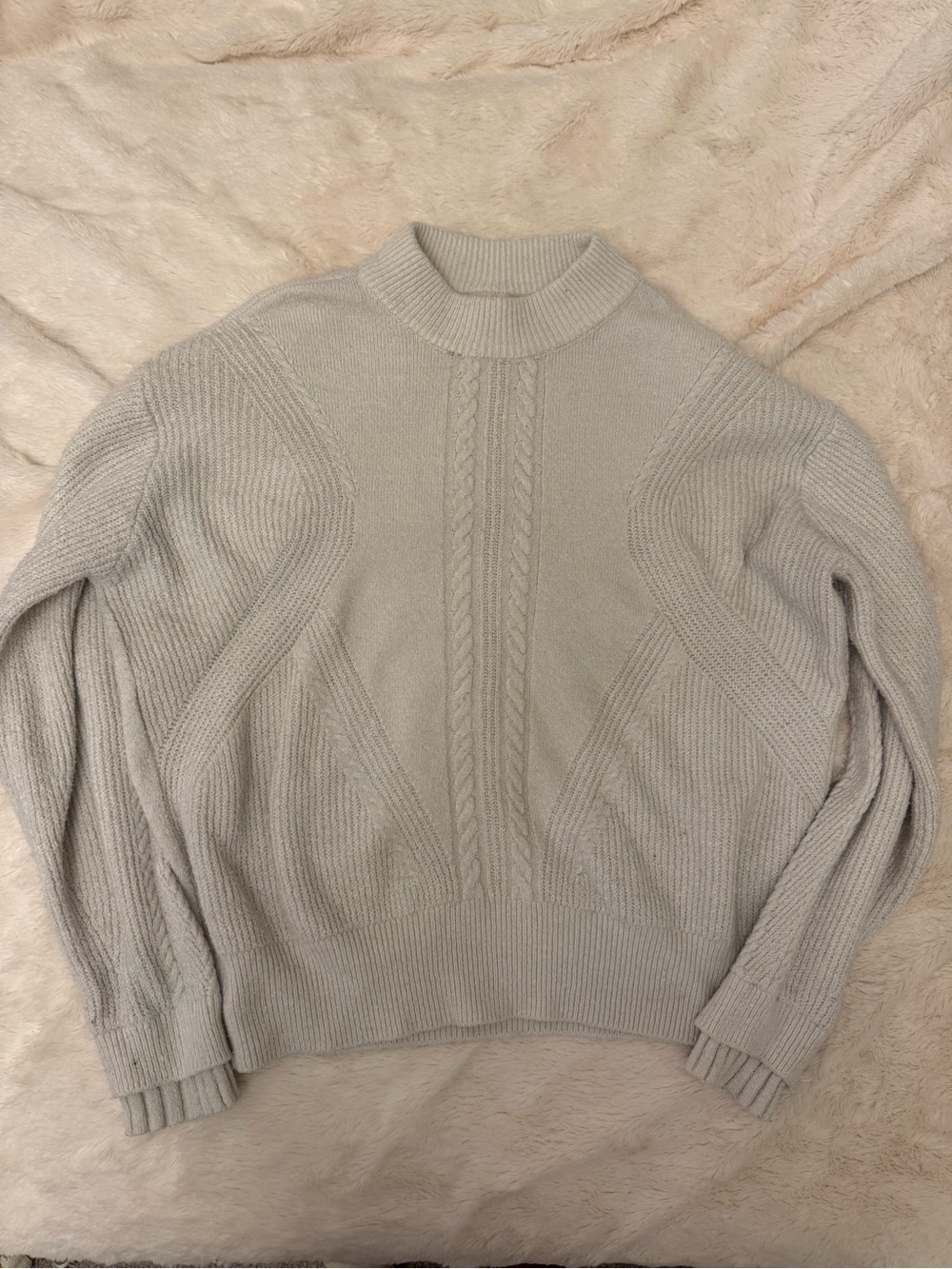 St. John’s Bay Light Gray Cable Turtleneck Sweater